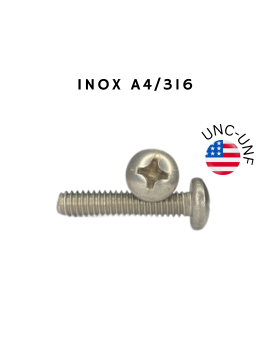 VIS AMERICAINE TCL CRUCIFORME, INOX A4-316, TETE CYLINDRIQUE LARGE, UNC-UNF